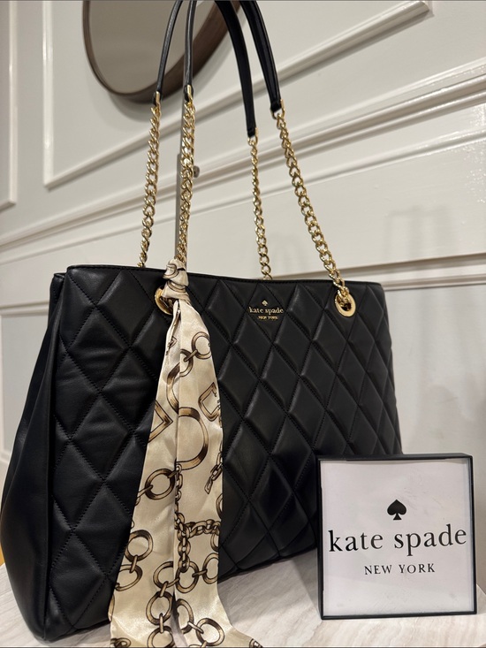 kate spade Handbags - Kate Spade Bag Emerson Place Quilted Black Leather Shoulder Tote Bag